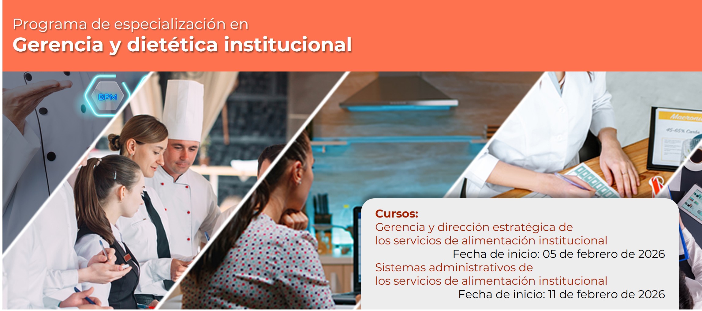 Programa de especialización en <br><strong>Gerencia y Dietética Institucional</strong>